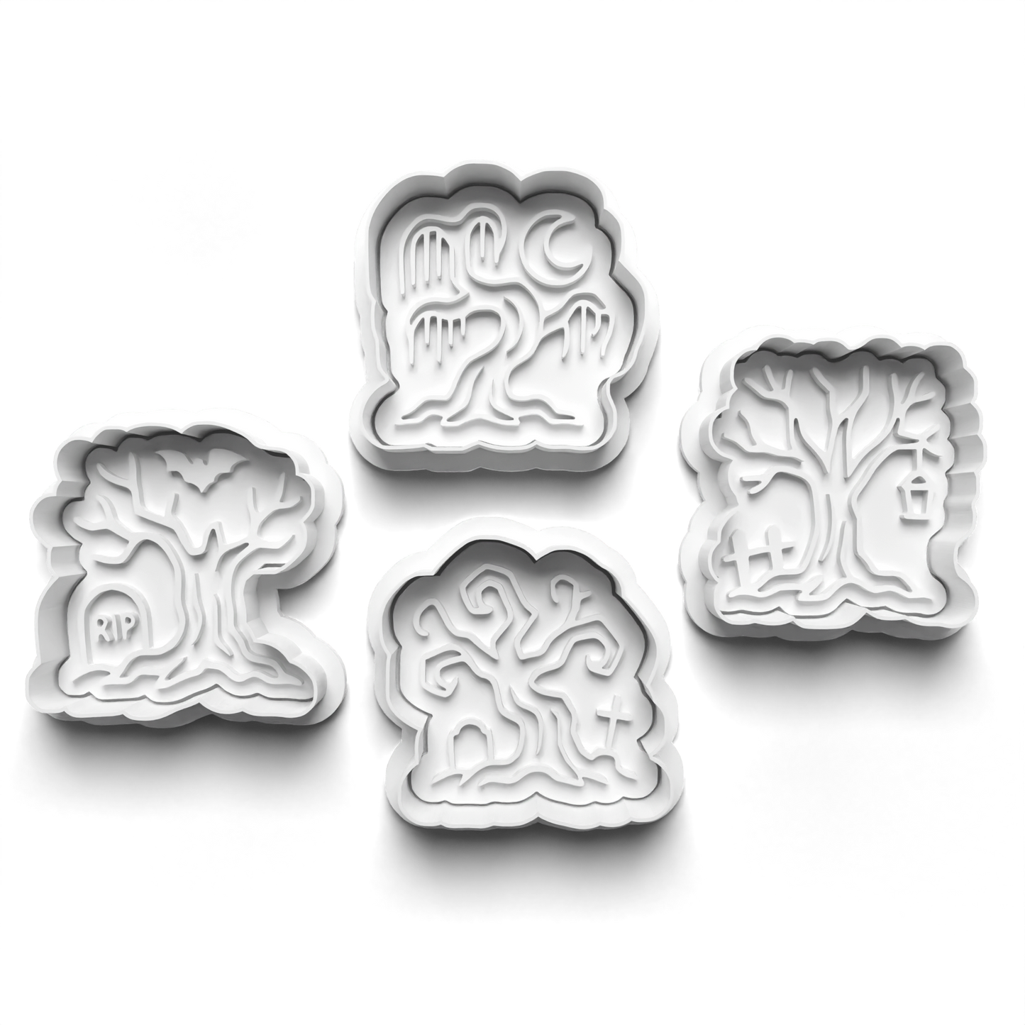 Halloween spooky trees - cookie cutters + stamp - 0943