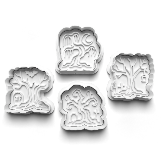 Halloween spooky trees - cookie cutters + stamp - 0943