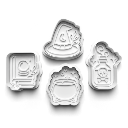 halloween witch kitchen - cookie cutters + stamp - 0944