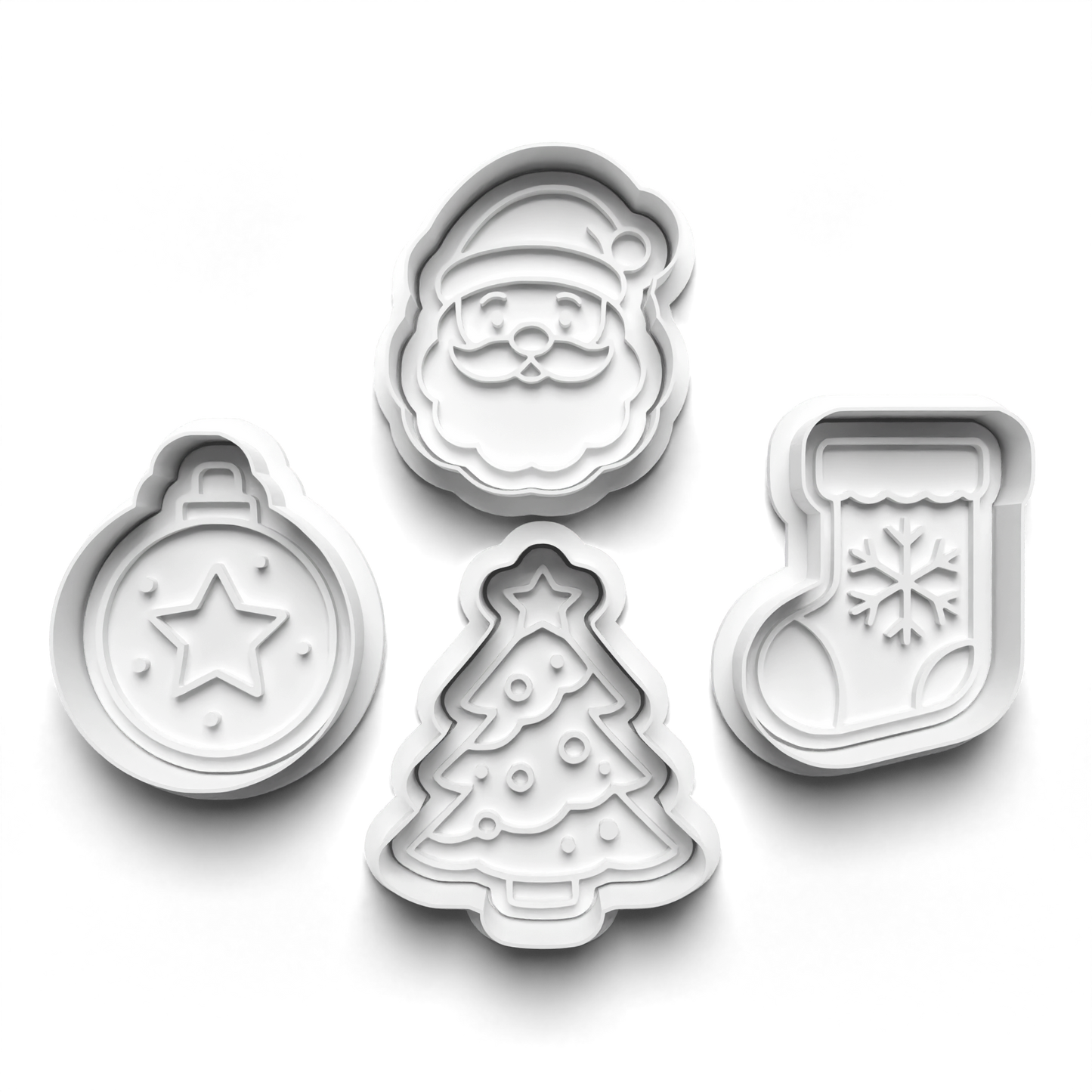 christmas Set cookie cutter and stamp - 0963