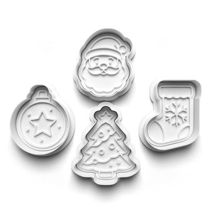 christmas Set cookie cutter and stamp - 0963