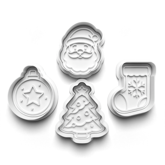 christmas Set cookie cutter and stamp - 0963