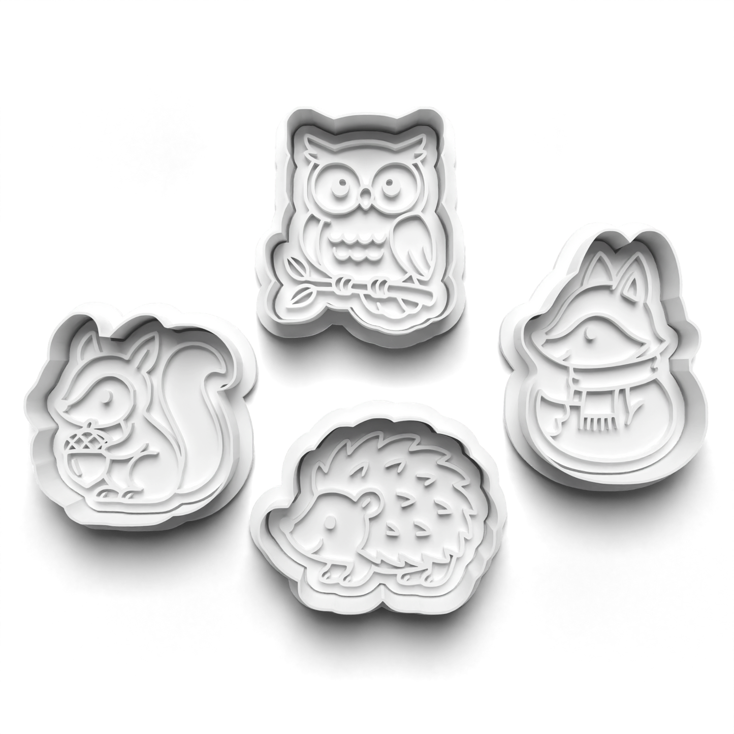 sweet autumn fall animals - cookie cutters + stamp - 0976