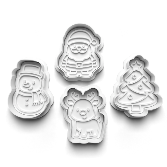 christmas Set cookie cutter and stamp - 0977