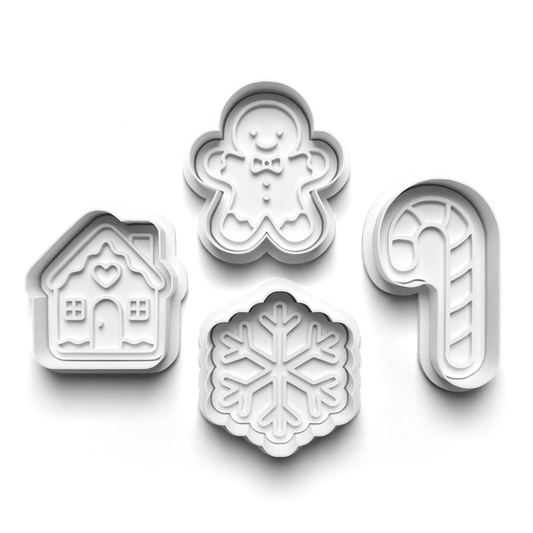 christmas Set cookie cutter and stamp - 0978