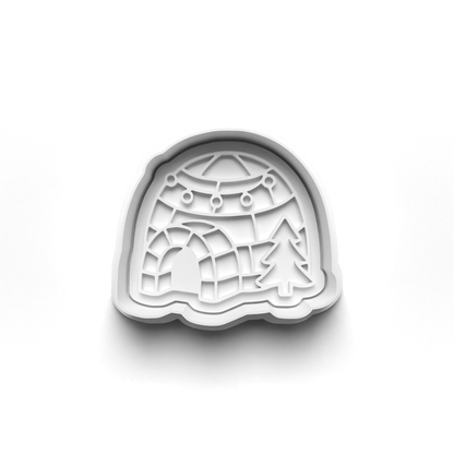 christmas north pole Set cookie cutter and stamp - 0979