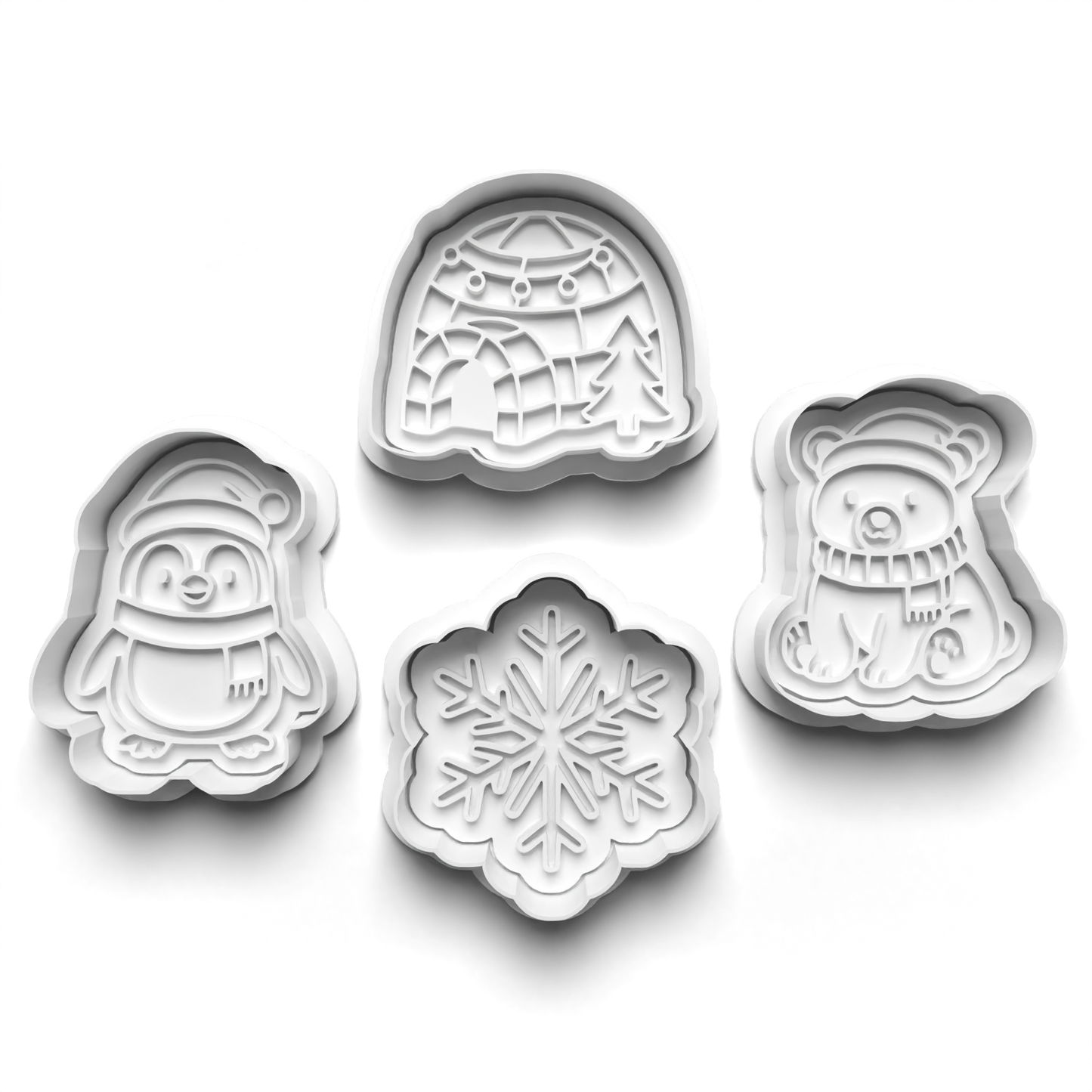 christmas north pole Set cookie cutter and stamp - 0979