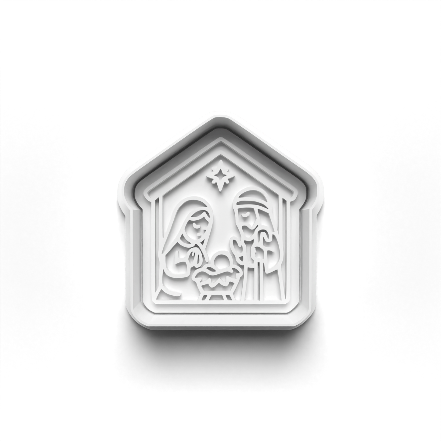 christmas nativity scene set cookie cutter and stamp - 0980