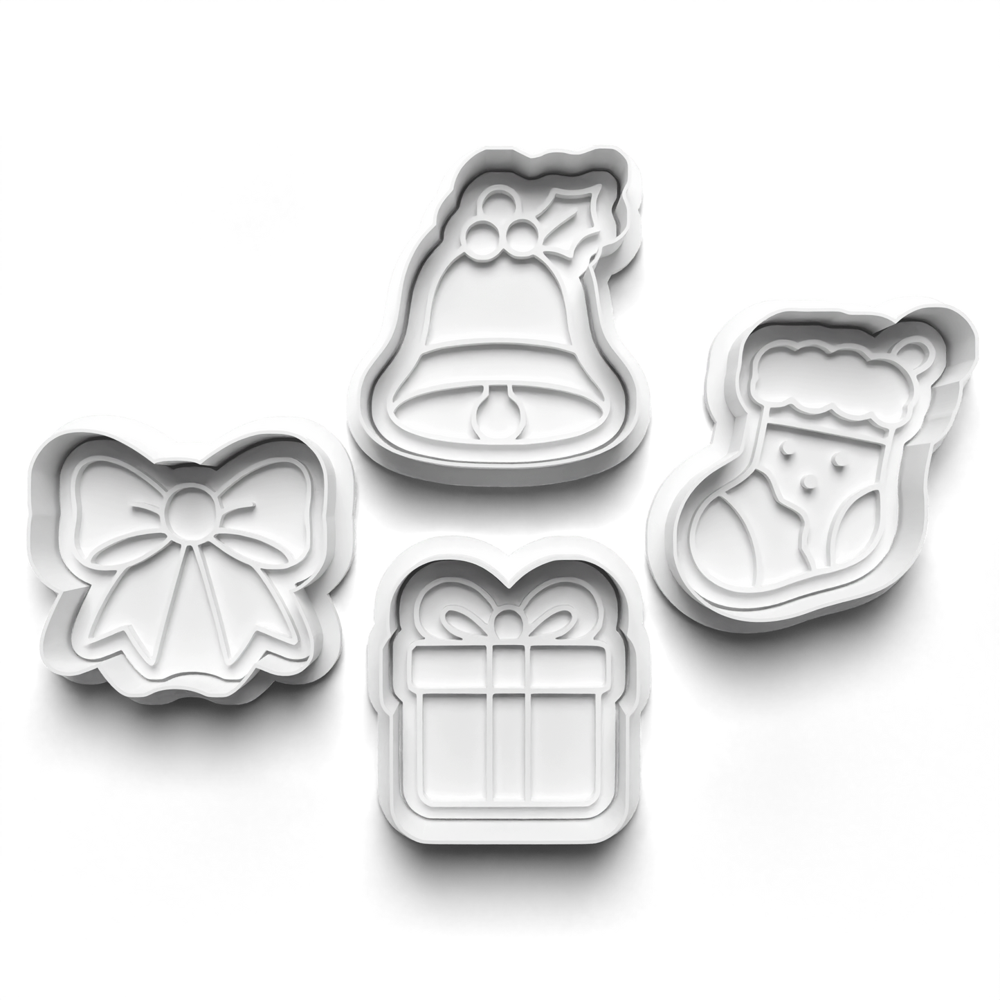 christmas set cookie cutter and stamp - 0981