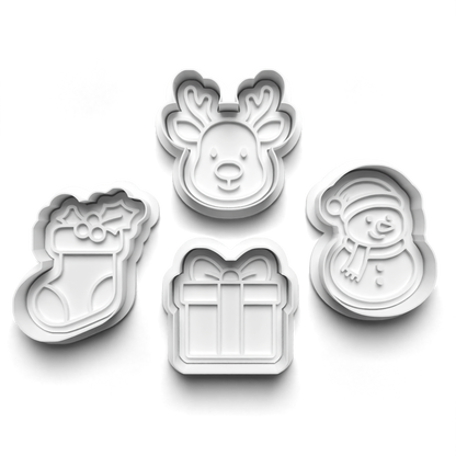 Set cookie cutter and stamp Christmas - 0987