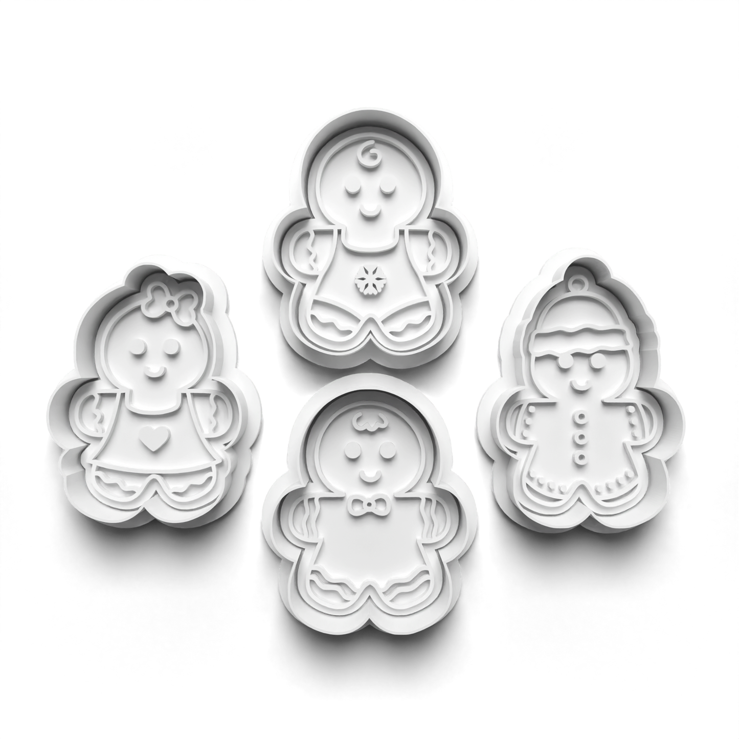 Gingerbread man Set cookie cutter and stamp Christmas - 0990