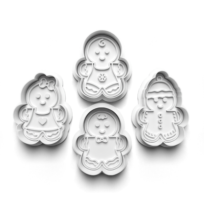 Gingerbread man Set cookie cutter and stamp Christmas - 0990