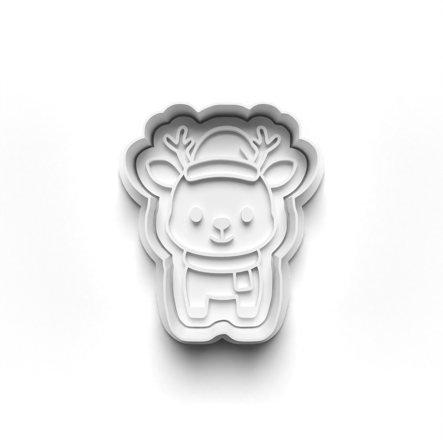 christmas winter animals Set cookie cutter and stamp - 0993