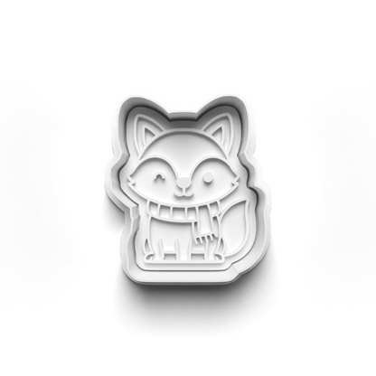 christmas winter animals Set cookie cutter and stamp - 0993