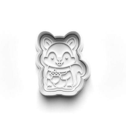 christmas winter animals Set cookie cutter and stamp - 0993