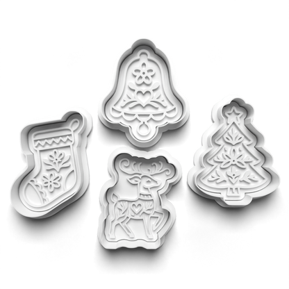 nordic christmas Set cookie cutter and stamp - 0994