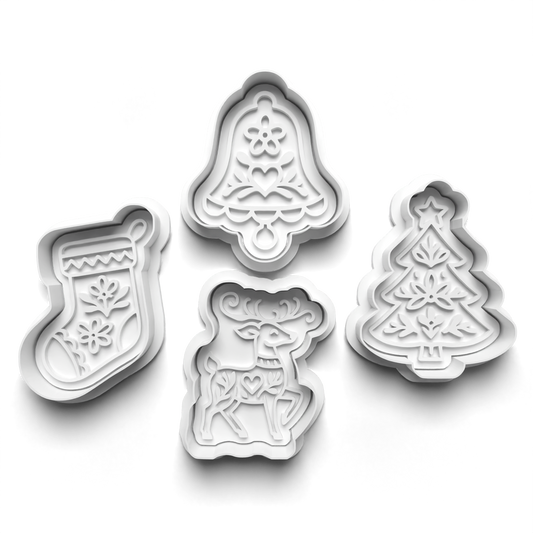 nordic christmas Set cookie cutter and stamp - 0994