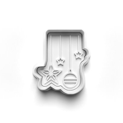 christmas hanging decoration Set cookie cutter and stamp - 0996
