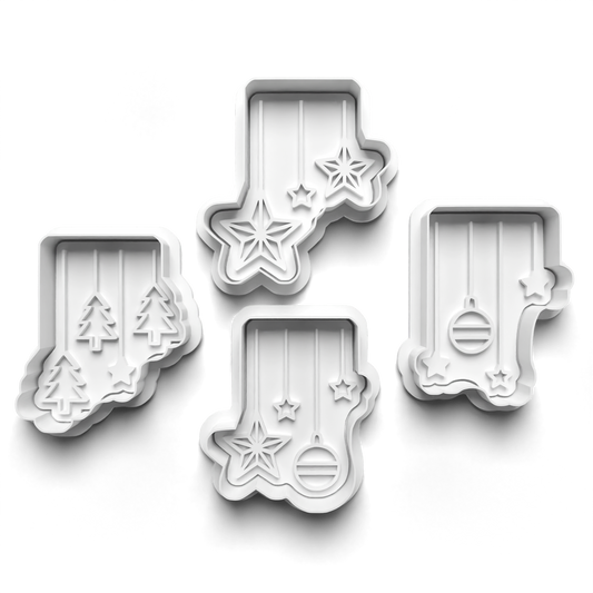 christmas hanging decoration Set cookie cutter and stamp - 0996