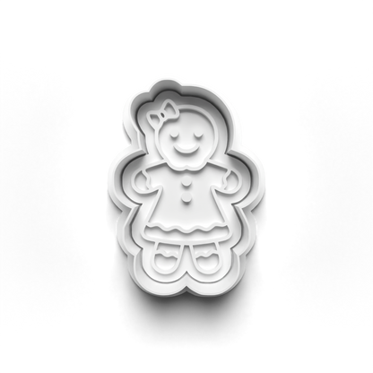gingerbreadman family Set cookie cutter and stamp - 0998