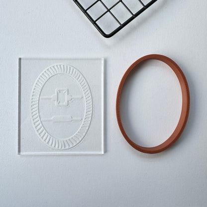 Leather wedding rings box (cushion) deboss + cutter M1083