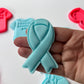 Breast cancer awareness cookie cutter and matching stamp