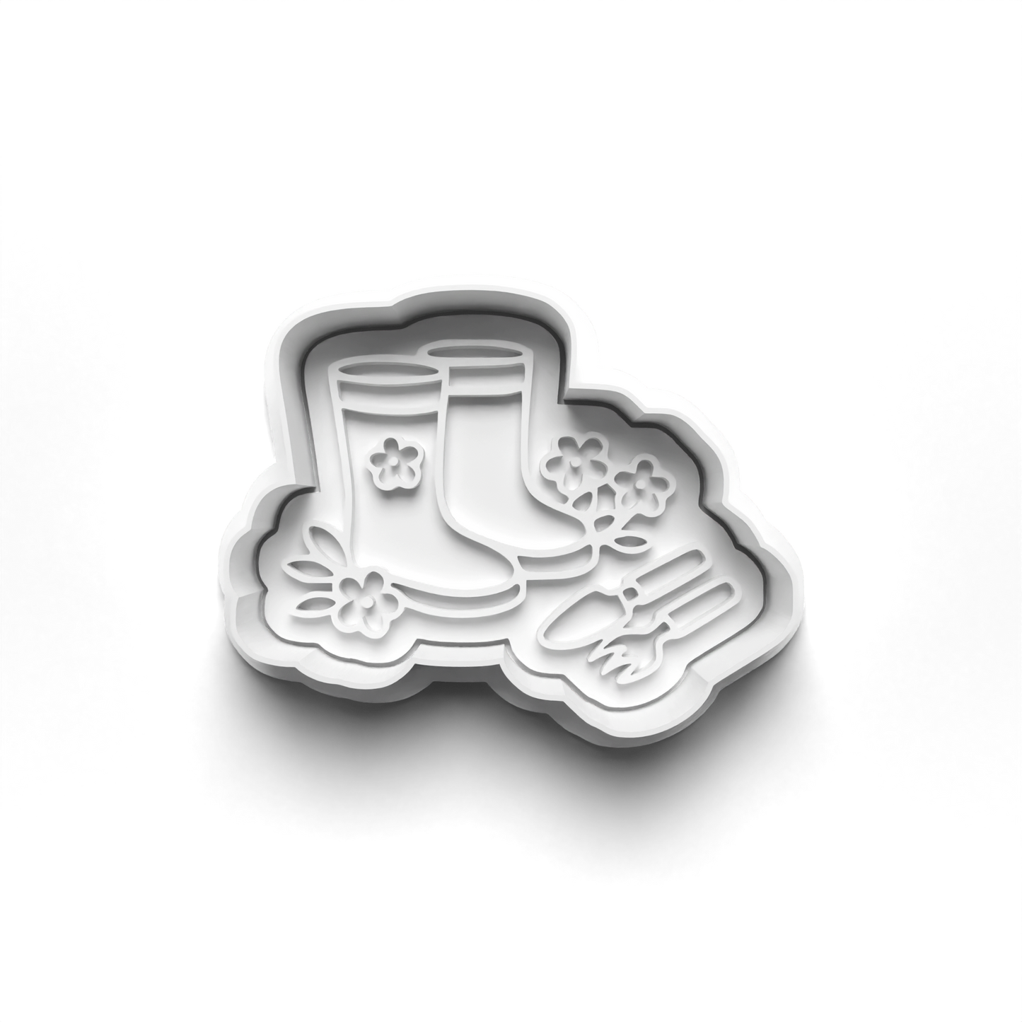 Gardening/flowers Theme - stamp and matching cutter 1074
