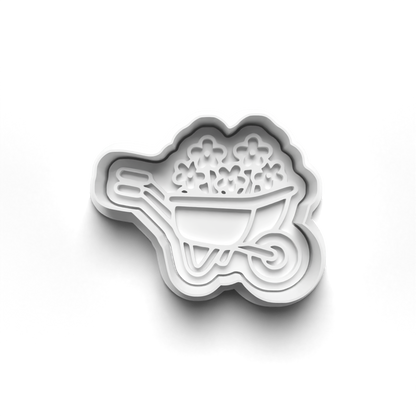 Gardening/flowers Theme - stamp and matching cutter 1074
