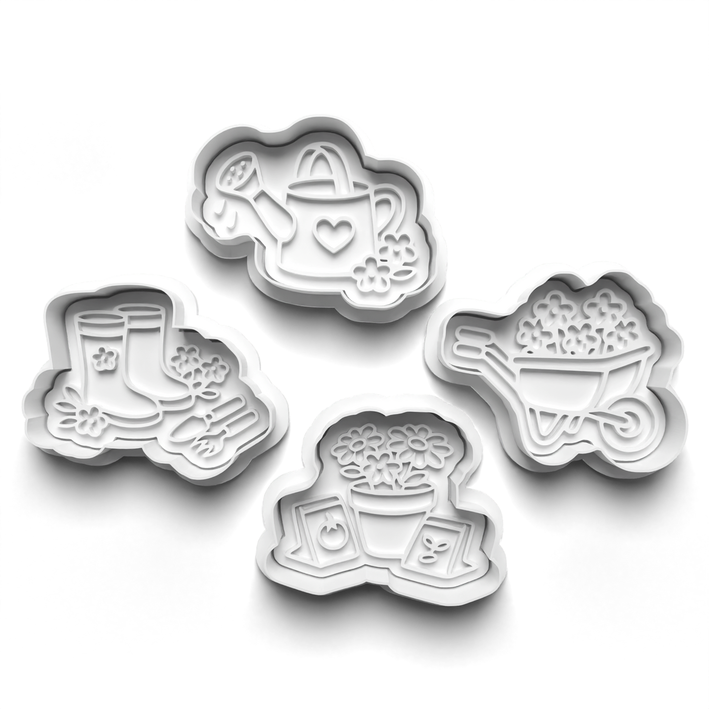 Gardening/flowers Theme - stamp and matching cutter 1074