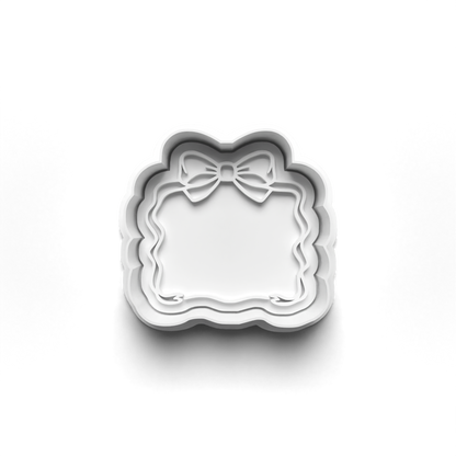 Ribbon Bow frame stamp and matching cutter - 1117