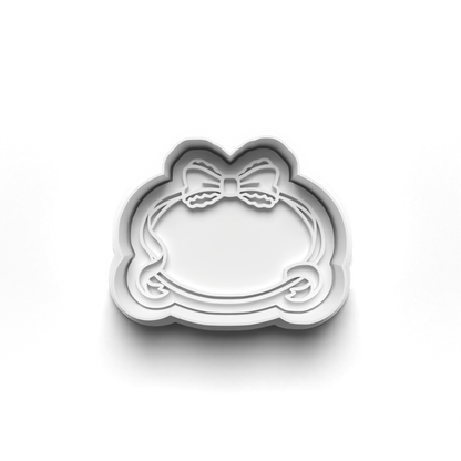 Ribbon Bow frame stamp and matching cutter - 1117