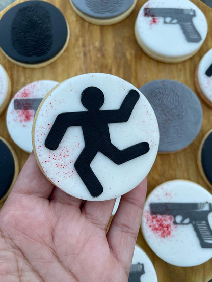 Murder chalk deboss MEG cookie cutters