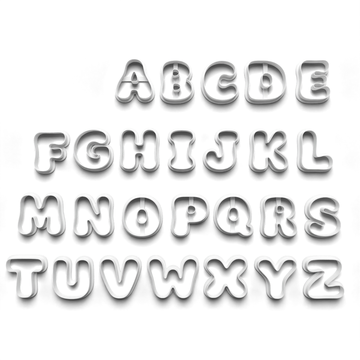 Bubble puffy Alphabet Cookie Cutter – Individual Letters or Full A–Z Set 1232_1