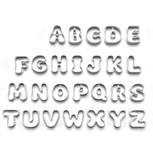 Bubble puffy Alphabet Cookie Cutter – Individual Letters or Full A–Z Set 1232_1