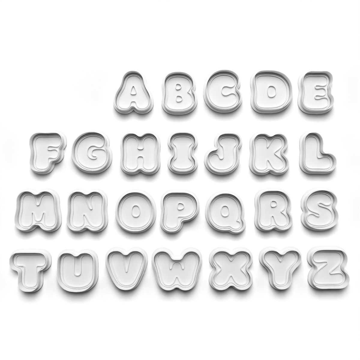 Bubble puffy Alphabet Cookie Cutter & Stamp – Individual Letters or Full A–Z Set 1232_2