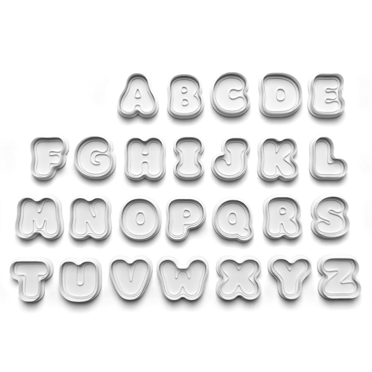 Bubble puffy Alphabet Cookie Cutter & Stamp – Individual Letters or Full A–Z Set 1232_2