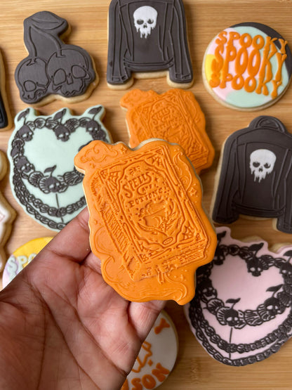 Spells Book Deboss + Cutter Halloween MEG cookie cutters