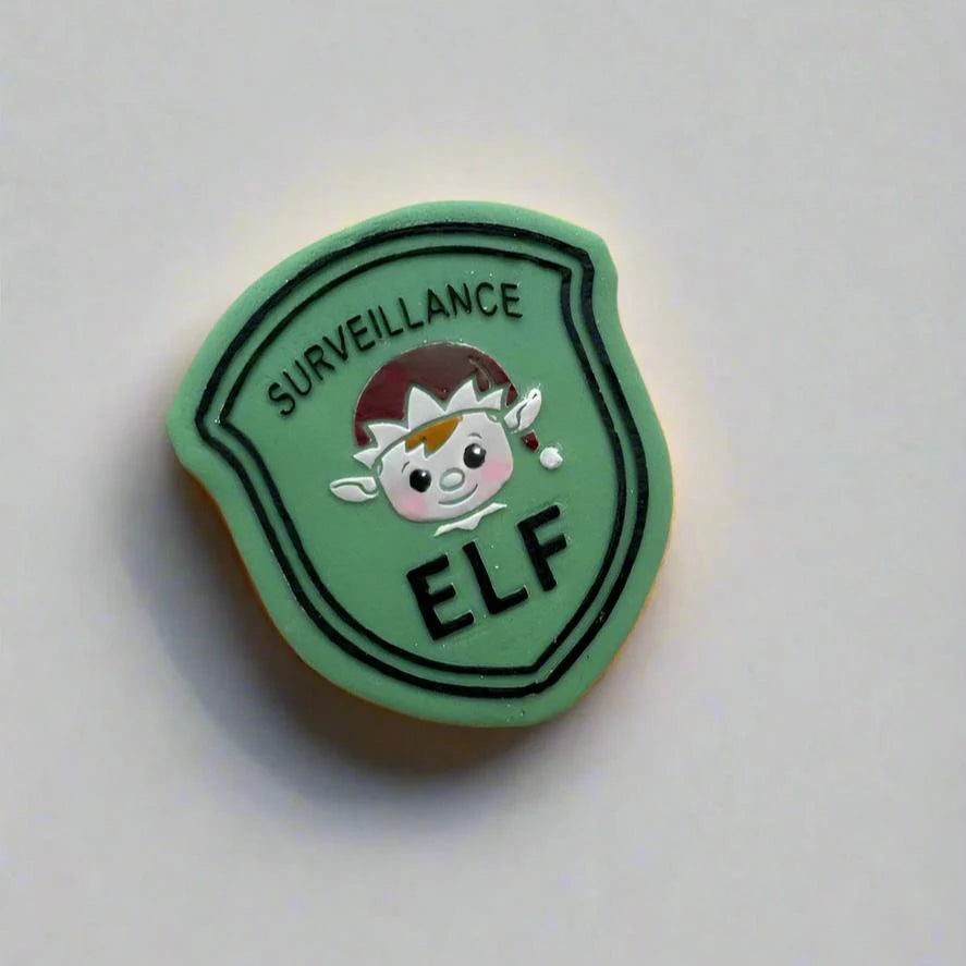 Elf Badge - deboss + matching cutter - christmas