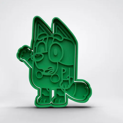 Blue dog Muffin cartoon-inspired deboss