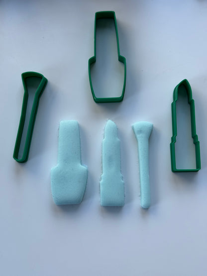 Make up Set Lipstick Brush Nail Varnish Cookie Cutter fondant cake decorating