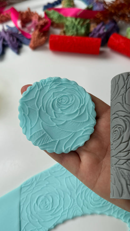 Texture roller - Roses rolling pin - 0642_4