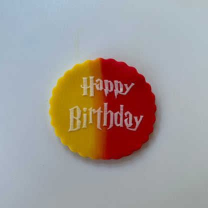 Happy Birthday disc deboss - Magic wizard-inspired