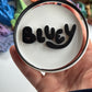 Blue cartoon-inspired Cookie Cutter + stamp