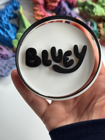 Blue cartoon-inspired Cookie Cutter + stamp