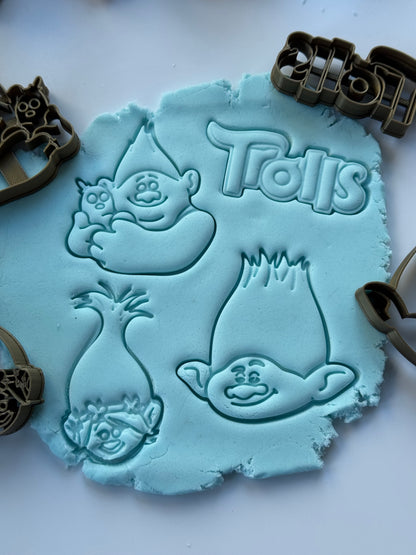 Trolls Set of 4 pcs Cookie Cutters Fondant Cupcake and Cake Decorating UK