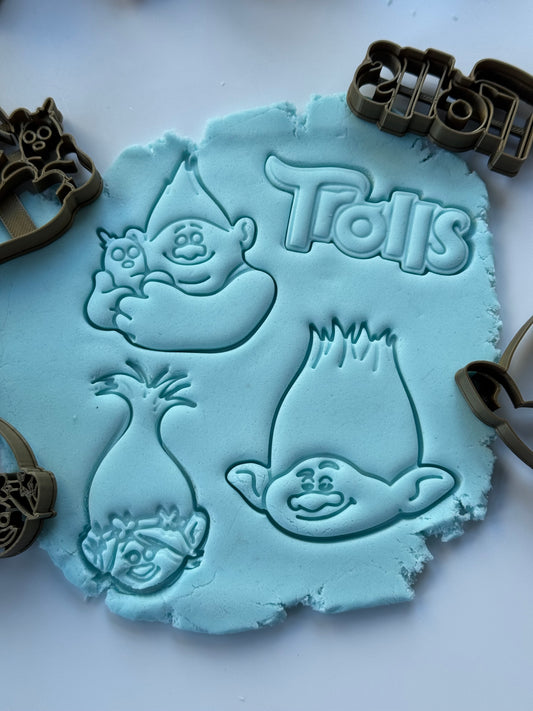 Trolls Set of 4 pcs Cookie Cutters Fondant Cupcake and Cake Decorating UK