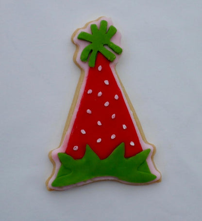 strawberry party hat- 3D deboss and matching cutter