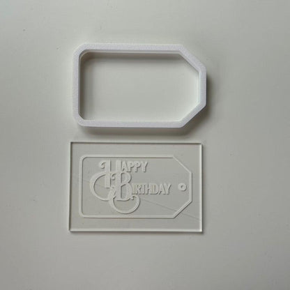 Happy Birthday Tag - debossing and matching cutter M1034