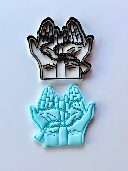 Praying hands stamp and cutter M1068