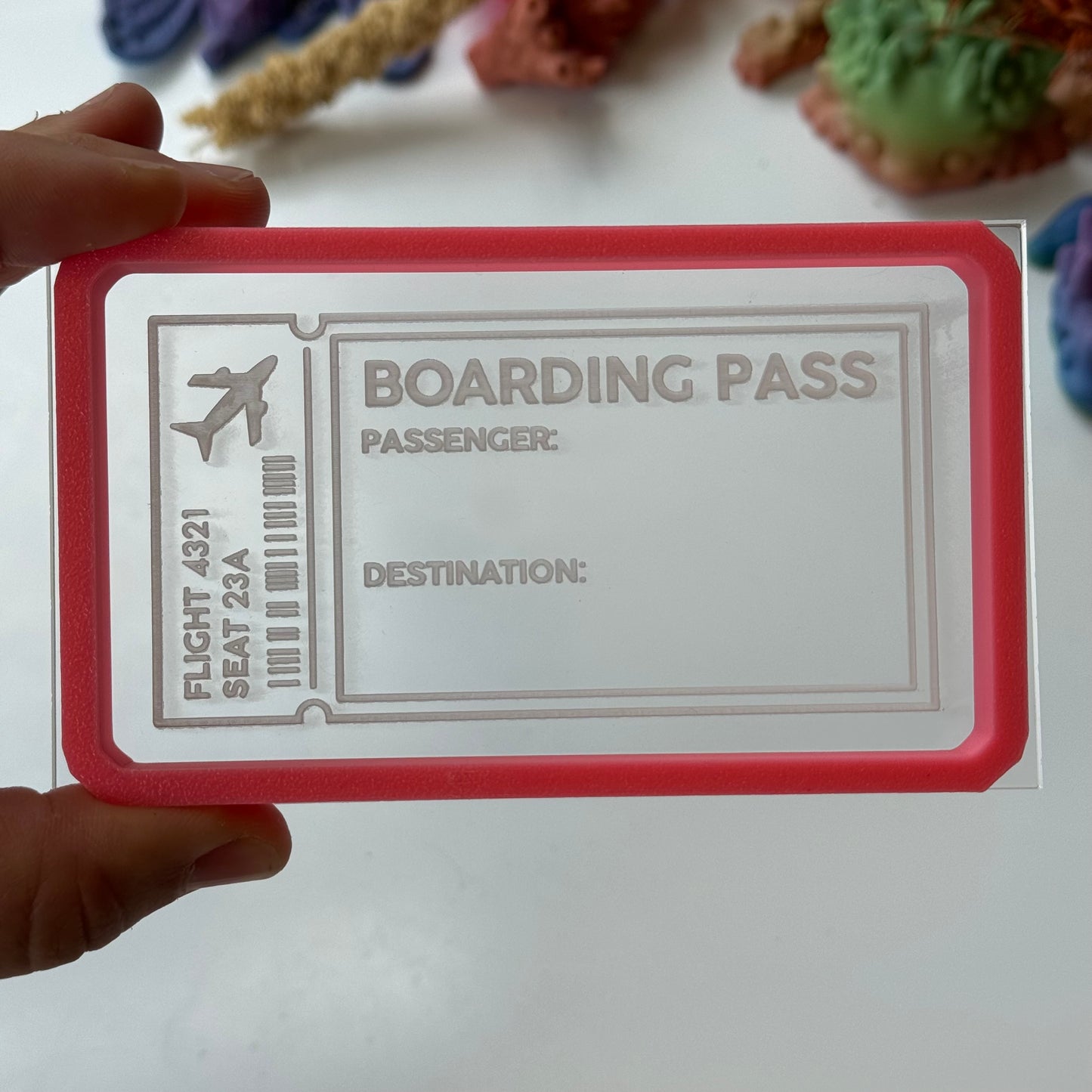 Travel Boarding pass ticket - deboss and matching cutter